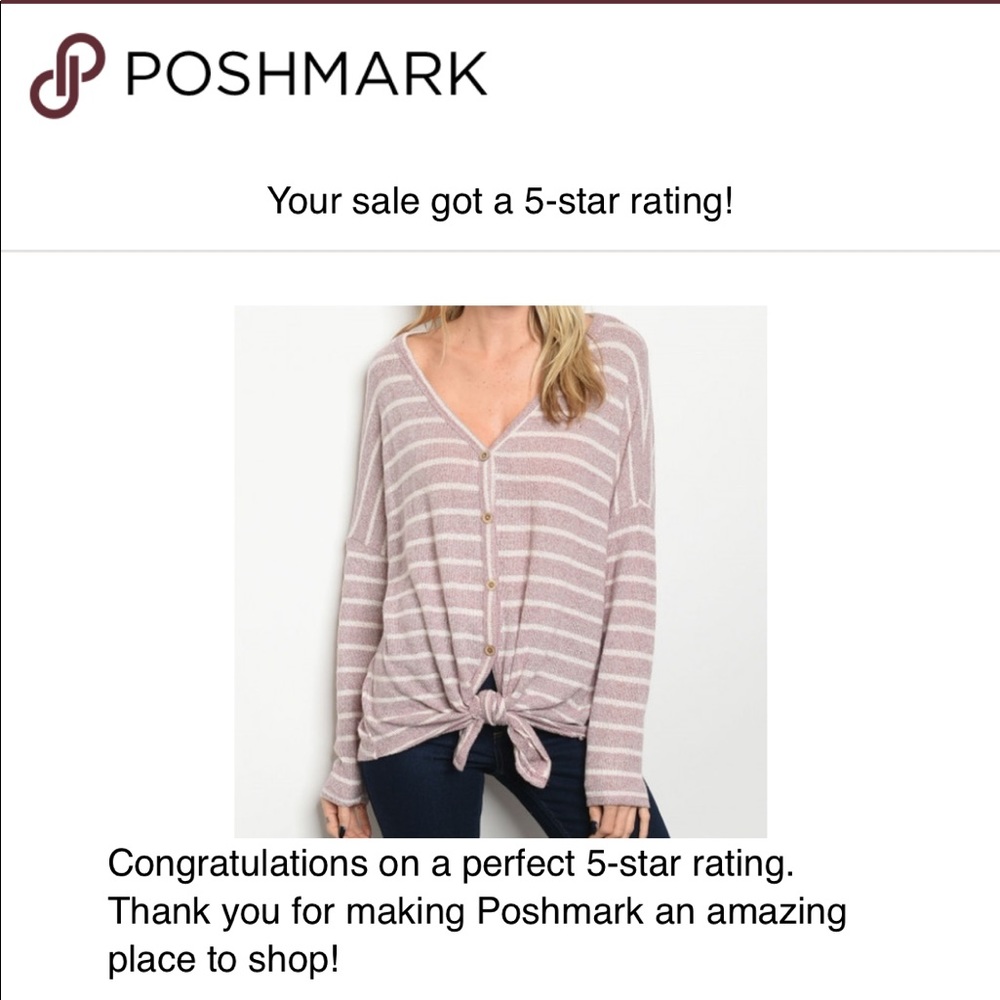MAUVE & IVORY KNIT TOP - Picture 3 of 8